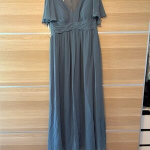 Azazie Maternity blue bridesmaid dress